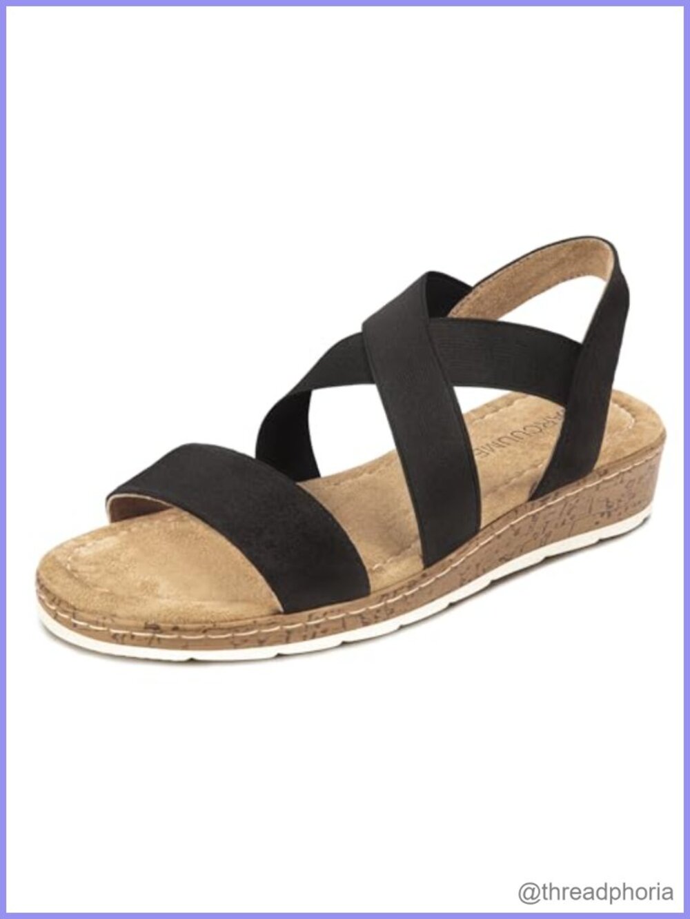 Women's Suede Flat Slingback Sandals Cushioned Wedge Sole Slip-On Walking Beach